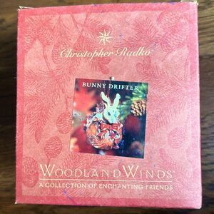 Vintage 1998 New in box Christopher Radko Woodland Winds Bunny Drifter ornament